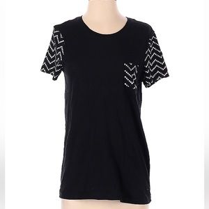 💛 PINK Victoria’s Secret Black & White Chevron Pocket T S